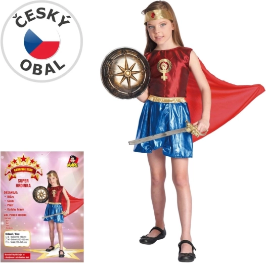 Karnevalový kostým hrdinky pro dívky 110–120 cm