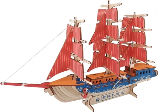 Woodcraft dřevěné 3D puzzle evropská plachetnice