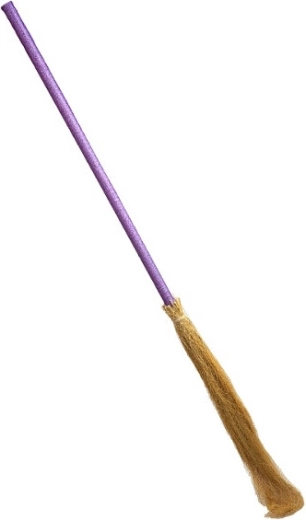 Fialové třpytivé koště pro čarodějnici