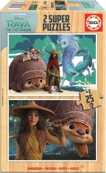 Dřevěné puzzle RAYA A POSLEDNÍ DRAK 2×25 dílků – EDUCA
