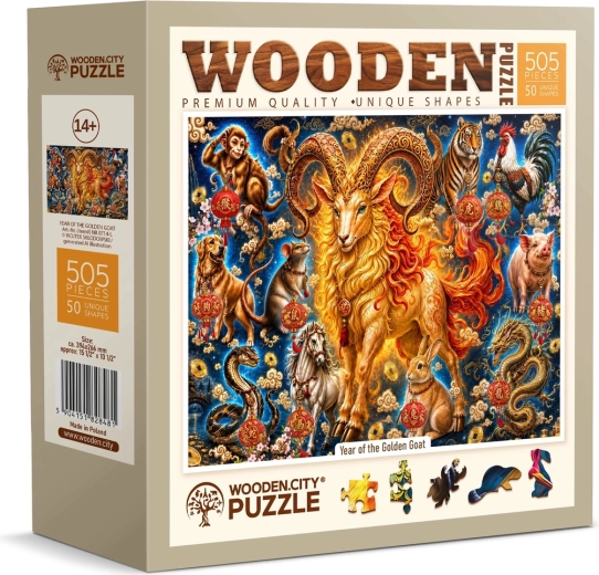 WOODEN CITY dřevěné puzzle Rok zlaté kozy, 505 dílků