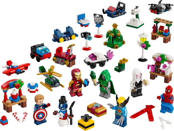 6 minifigurek LEGO Marvel se svátečními doplňky