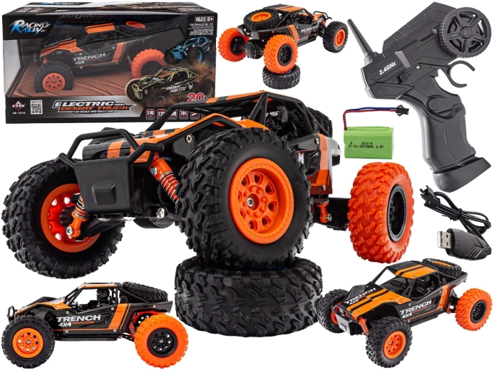 Desert truck RC 4WD 2,4 GHz 1:24 až 20 km/h oranžový - 1 kus