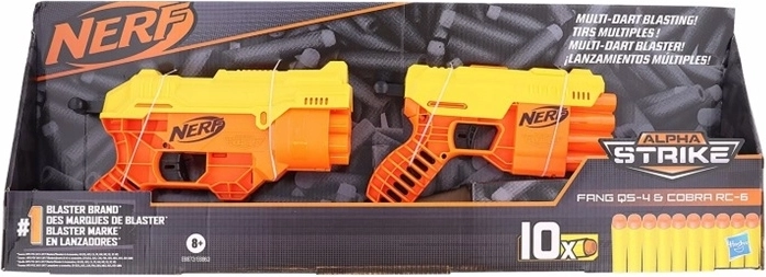 Nerf Alpha Strike fang a cobra – sada 2 pěnových blástrů s 10 šipkami