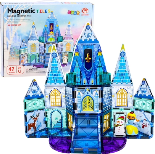 Magnetické konstrukční dílky ledový zámek princezny (47 dílků)