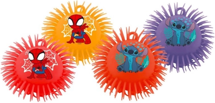 Chlupatý gumový míč SPIDEY a STITCH 17 cm