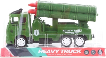 Vojenské auto s raketami – plastový model pro děti
