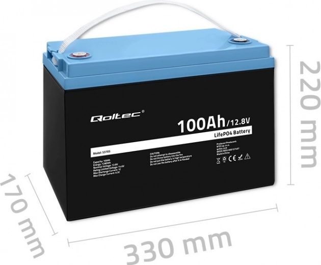 Lehká a výkonná energie 12.8 V / 100 Ah