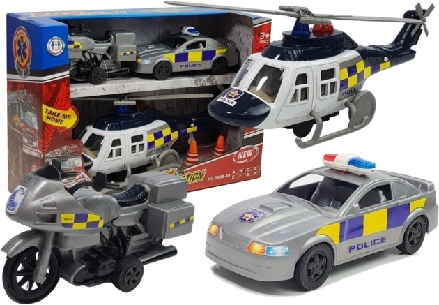 policejní sada vozidel se světly a zvuky