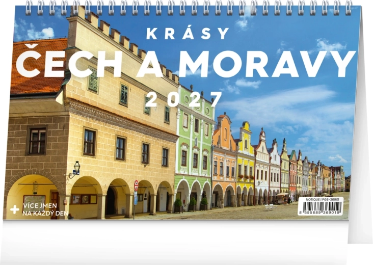 Notique stolní kalendář Krásy Čech a Moravy 2027 (23,1 × 14,5 cm)