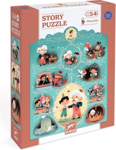 Pohádkové puzzle DJECO PINOCCHIO – 54 dílků