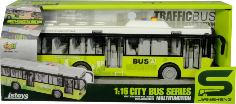 Městský autobus se světlem a zvukem zelený