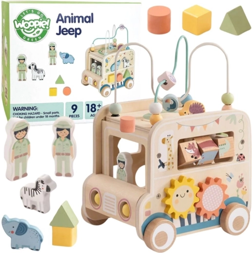 Woopie Green dřevěná aktivní kostka safari terénní vůz FSC