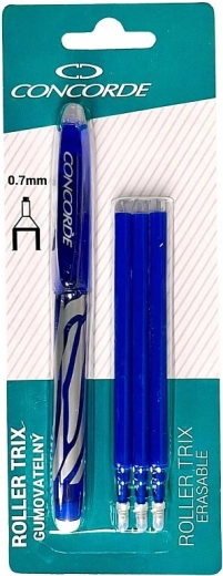 Roller Concorde Trix gumovatelný 0,7 mm modrý + 3 náplně