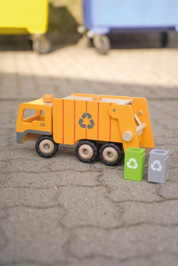 Eco dřevěné popelářské auto s tříděním odpadu - 1 kus