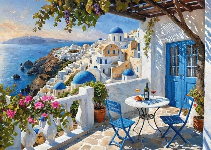 Puzzle Cherrypazzi Santorini Blues 1000 dílků
