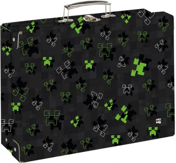 Dětský hranatý lamino kufřík A4 OXY NEXT Green Cube