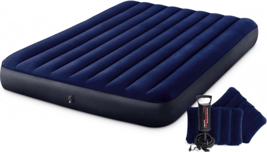 Nafukovací dvoulůžková matrace 203 × 152 cm s polštáři INTEX Velour