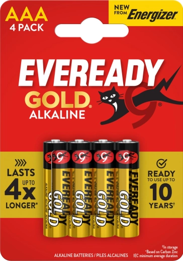 Baterie AAA ENERGIZER Eveready Gold, 4 ks