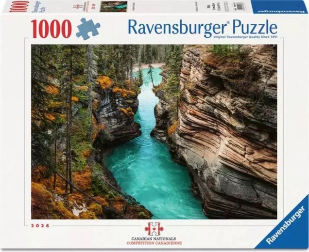 Ravensburger puzzle Canadian Nationals: Vodopád Athabasca 1000 dílků