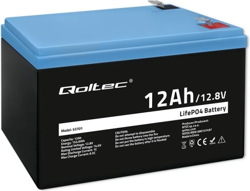 akumulátor lifepo4 12.8v 12ah s bms qoltec