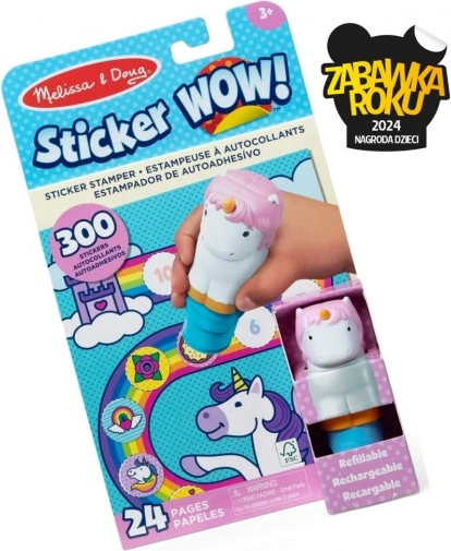 Sticker WOW - knížka a razítko s nálepkami Jednorožec