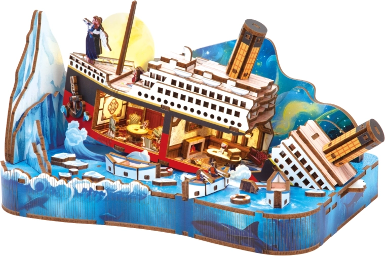 2Kids Toys 3D dřevěná skládačka miniaturní scéna Titanic - 1 kus