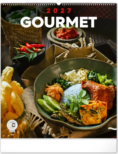 Nástěnný kalendář NOTIQUE Gourmet 2027, 48 × 56 cm