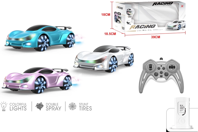 RC elektrické auto na dálkové ovládání s efekty 24 cm - modré - 1 kus