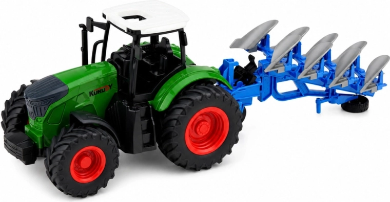 Traktor s připojitelným víceradličným pluhem