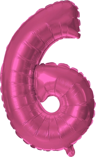 Fóliový balonek číslice 6 růžový 30 cm TORO