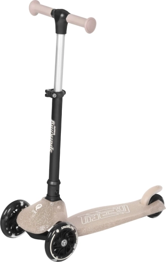 Dětská koloběžka QPlay sparkling nude pink s LED kolečky