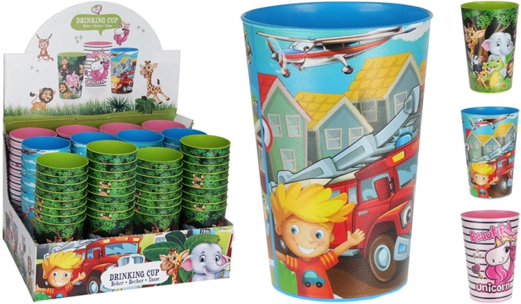 Dětský plastový kelímek 0,34 l – mix dekorů