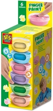 SES Creative pastelové prstové barvy 6 ks (45 ml)