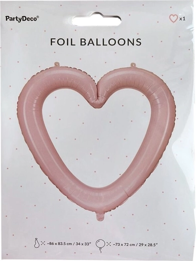 Růžový fóliový balónek srdce – fotorámeček 86 × 83 cm