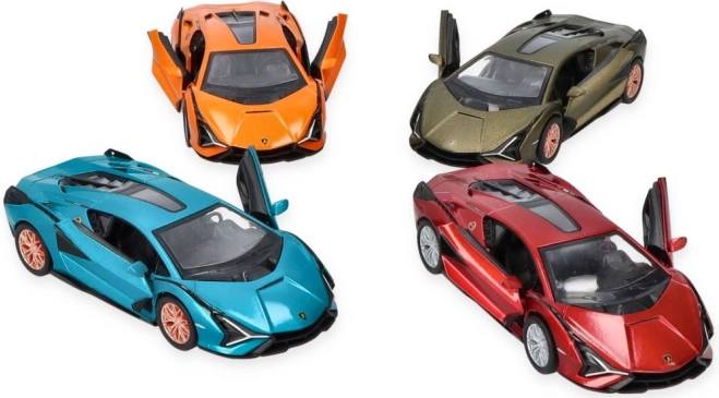 Kovový model auta Lamborghini Sian s otevíracími dveřmi