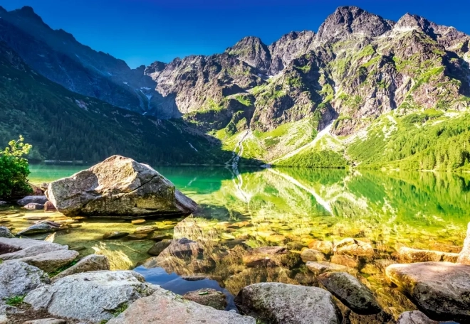 Puzzle 1500 dílků Morské oko – východ slunce, Tatry