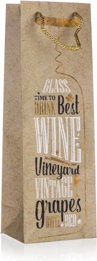 Dárková taška na láhev TIME TO DRINK 12 × 35 × 9 cm
