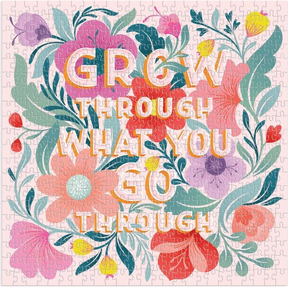 čtvercové puzzle galison grow through what you go through – 500 dílků