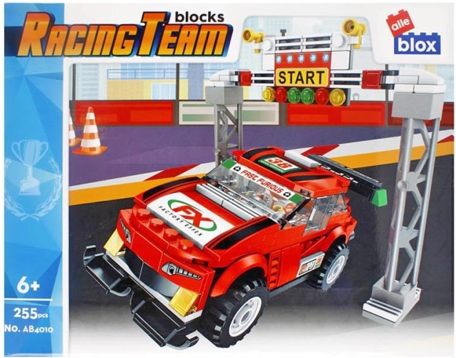 Stavebnice závodní auto se startovní bránou, 255 dílků