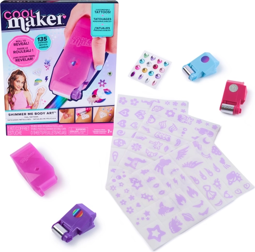 Sada dočasných tetování Cool Maker Shimmer Me Tattoos 135 vzorů