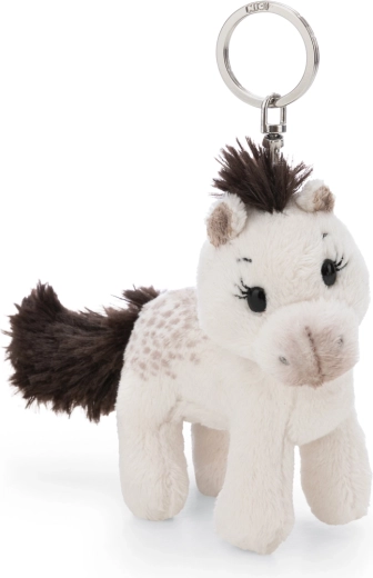 Nici klíčenka Pony Mony bílý 10 cm – udržitelný plyšový přívěsek na klíče