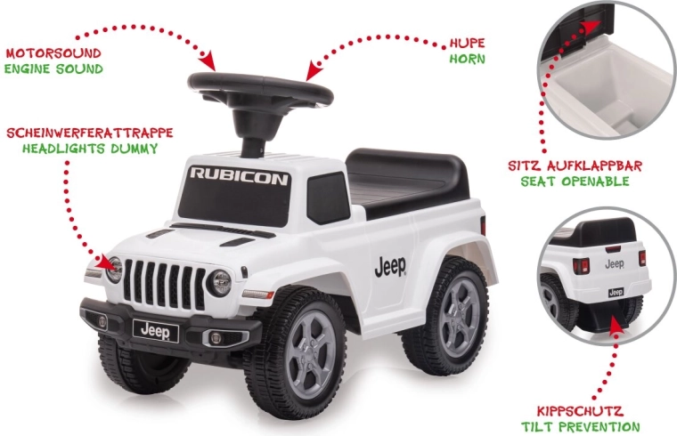 Dětské odrážedlo Jeep Gladiator bílé