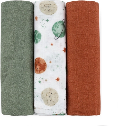 Petite&Mars bambusové mušelínové pleny moussy celestial planets 68 × 68 cm (3 ks)