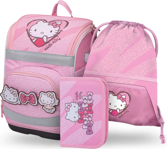 Set do školy Baagl Zippy Plus Hello Kitty Sweet Leopard – aktovka, penál a sáček
