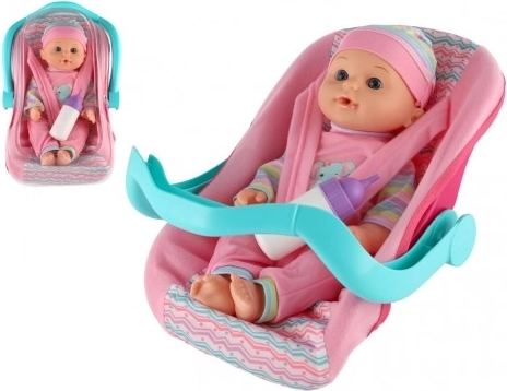 panenka miminko 30 cm s nosítkem/autosedačkou a lahvičkou