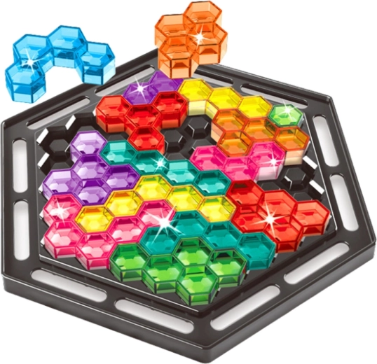Hexagonální deska s průhlednými dílky