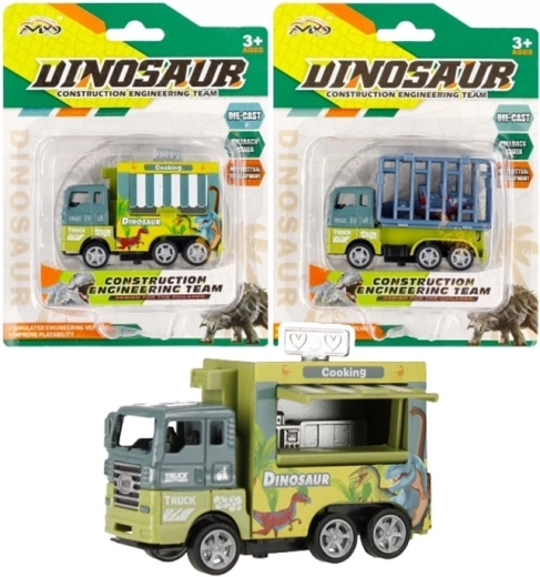 auta s přepravou dinosaura s pohonem na zpětný chod