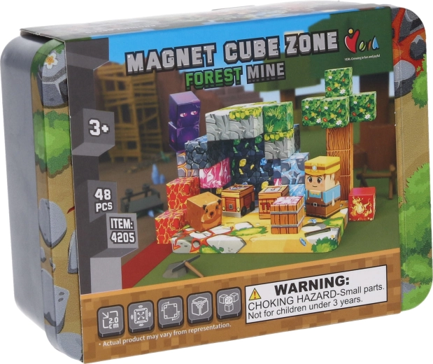 Magnetická stavebnice Forest Mine Magnet Cube Zone, 48 ks