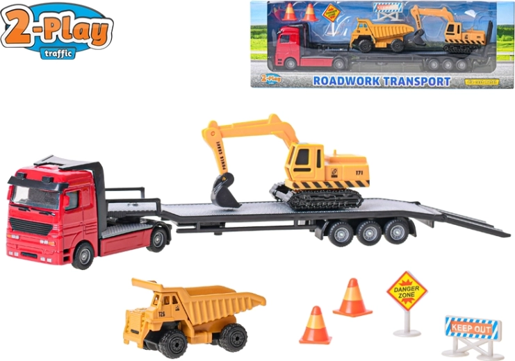 2-Play Traffic stavební nakladač 25 cm – kov a plast, volný chod